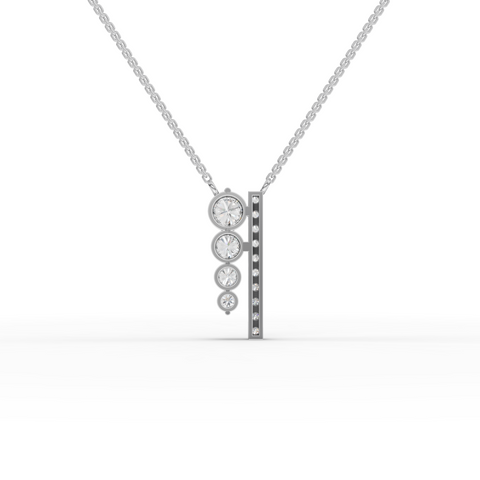 Lab-Grown Diamond Graduated Bezel Jewelry Set with Ring, Vertical Drop Necklace & Earrings