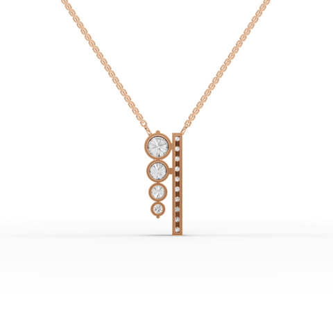Lab-Grown Diamond Asymmetric Vertical Bar Drop Necklace