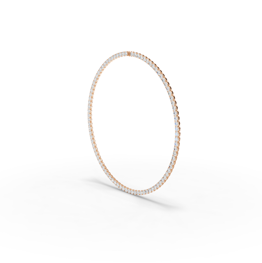 91.00 CT Round Lab Grown Diamond Tennis Necklace