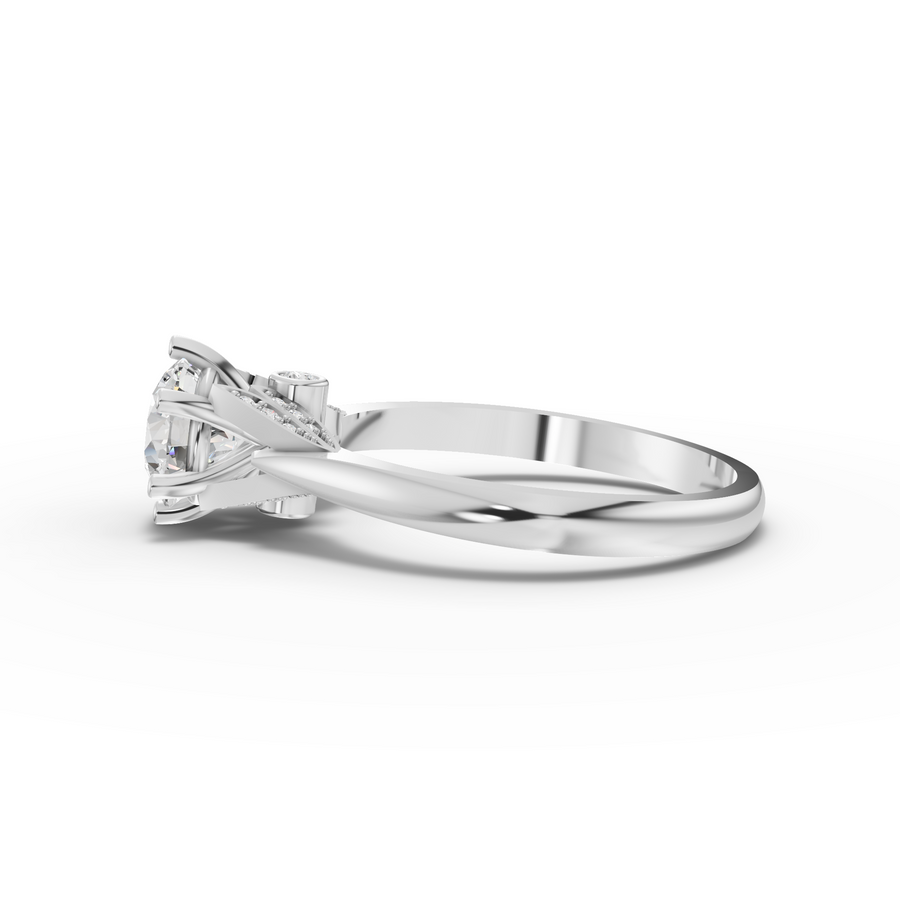 1.09 Ct Round Hidden Halo Ring 1.00 Ct Center