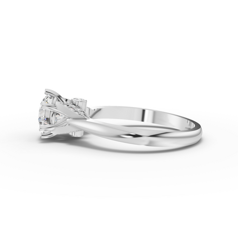 1.09 Ct Round Solitaire Lab Diamond Hidden Halo Ring 1.00 Ct Center