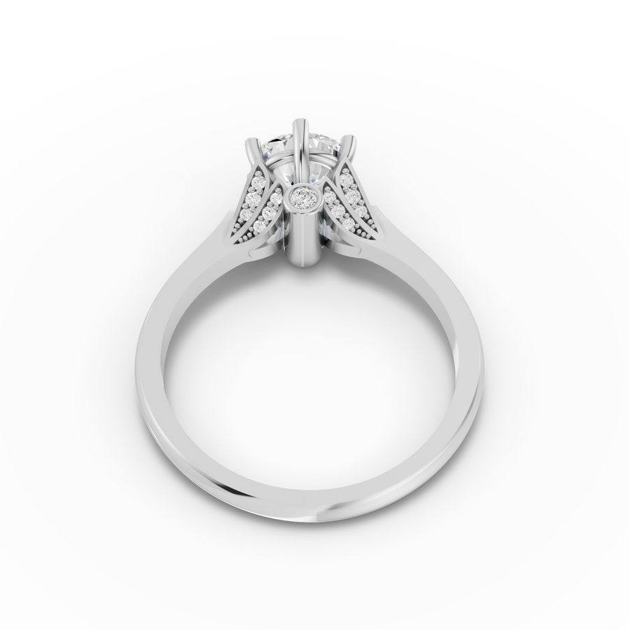 1.09 Ct Round Hidden Halo Ring 1.00 Ct Center