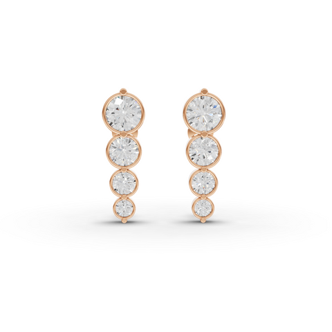 Lab-Grown Diamond Graduated Bezel Jewelry Set with Ring, Vertical Drop Necklace & Earrings