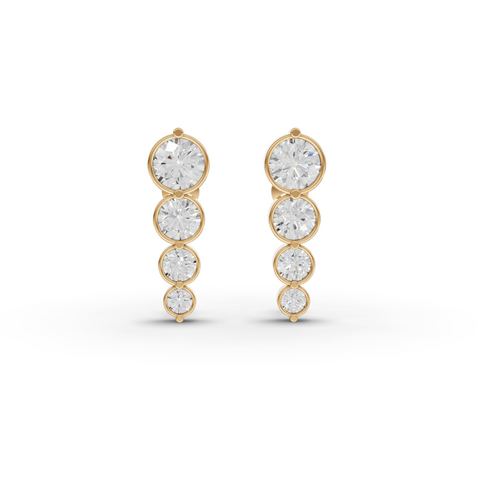 Lab-Grown Diamond Graduated Bezel Jewelry Set with Ring, Vertical Drop Necklace & Earrings