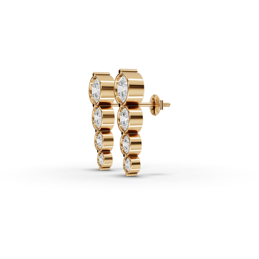 3.24 Ct Graduated Round Drop Earrings