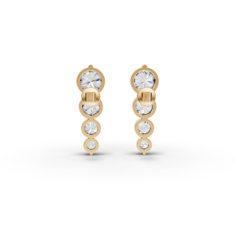 Lab-Grown Diamond Graduated Bezel Jewelry Set with Ring, Vertical Drop Necklace & Earrings