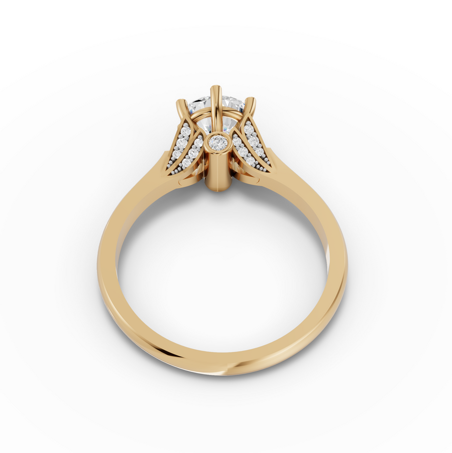 1.09 Ct Round Hidden Halo Ring 1.00 Ct Center
