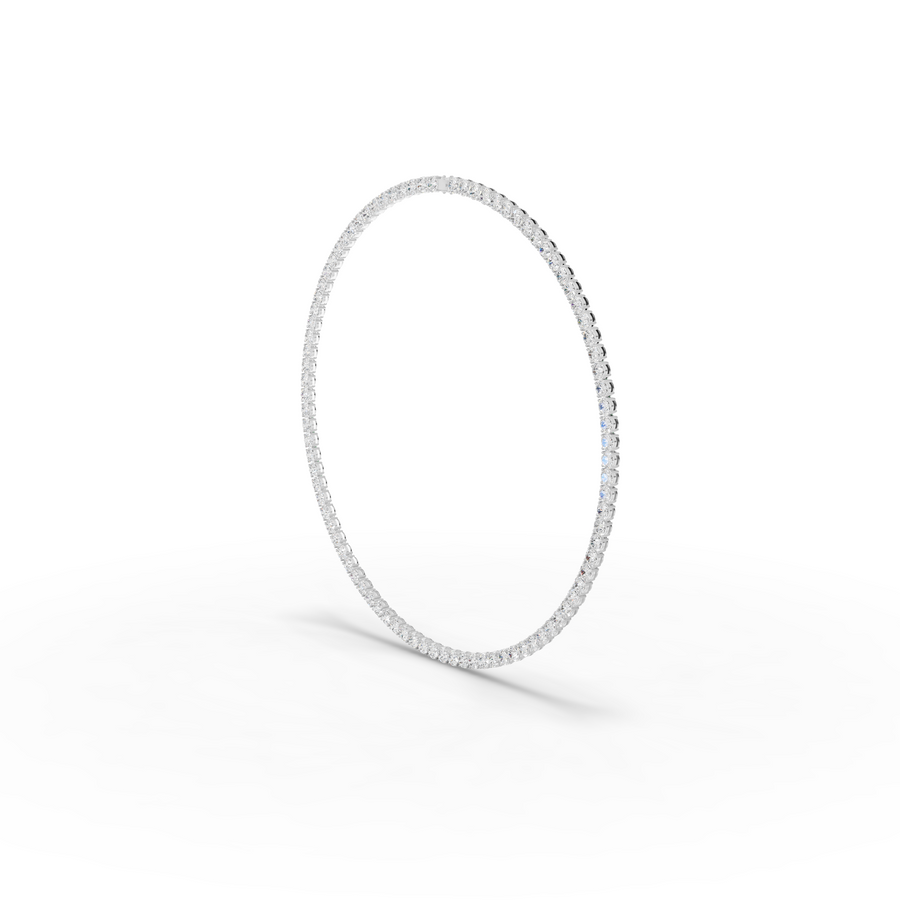 91.00 CT Round Lab Grown Diamond Tennis Necklace