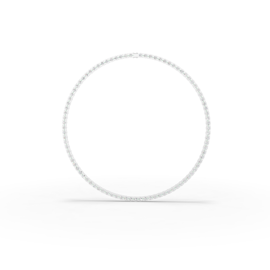 91.00 CT Round Lab Grown Diamond Tennis Necklace