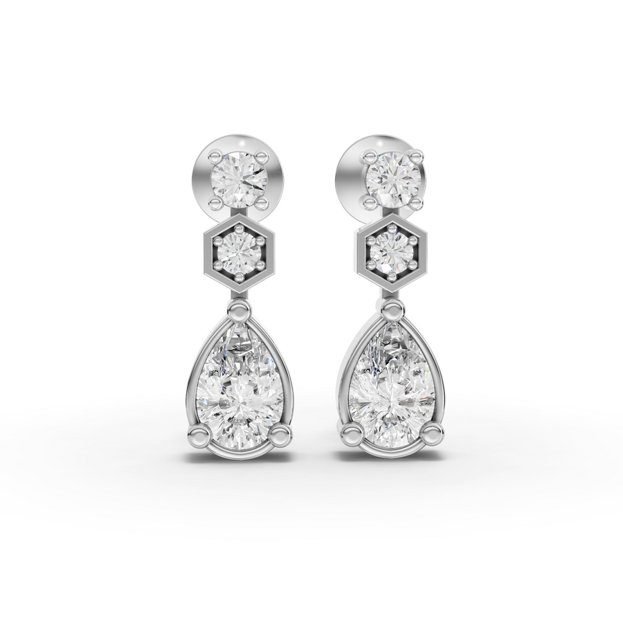 2.45 Ct Pear With Side Stone Jewelry Set
