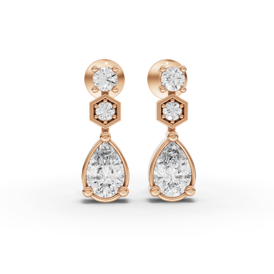 2.45 Ct Pear With Side Stone Jewelry Set