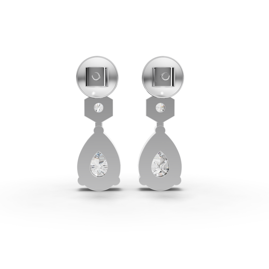 2.45 Ct Pear With Side Stone Jewelry Set