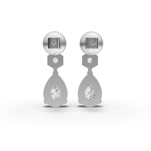 2.45 Ct Pear & Hexagon Geometric Lab Diamond Jewelry Set