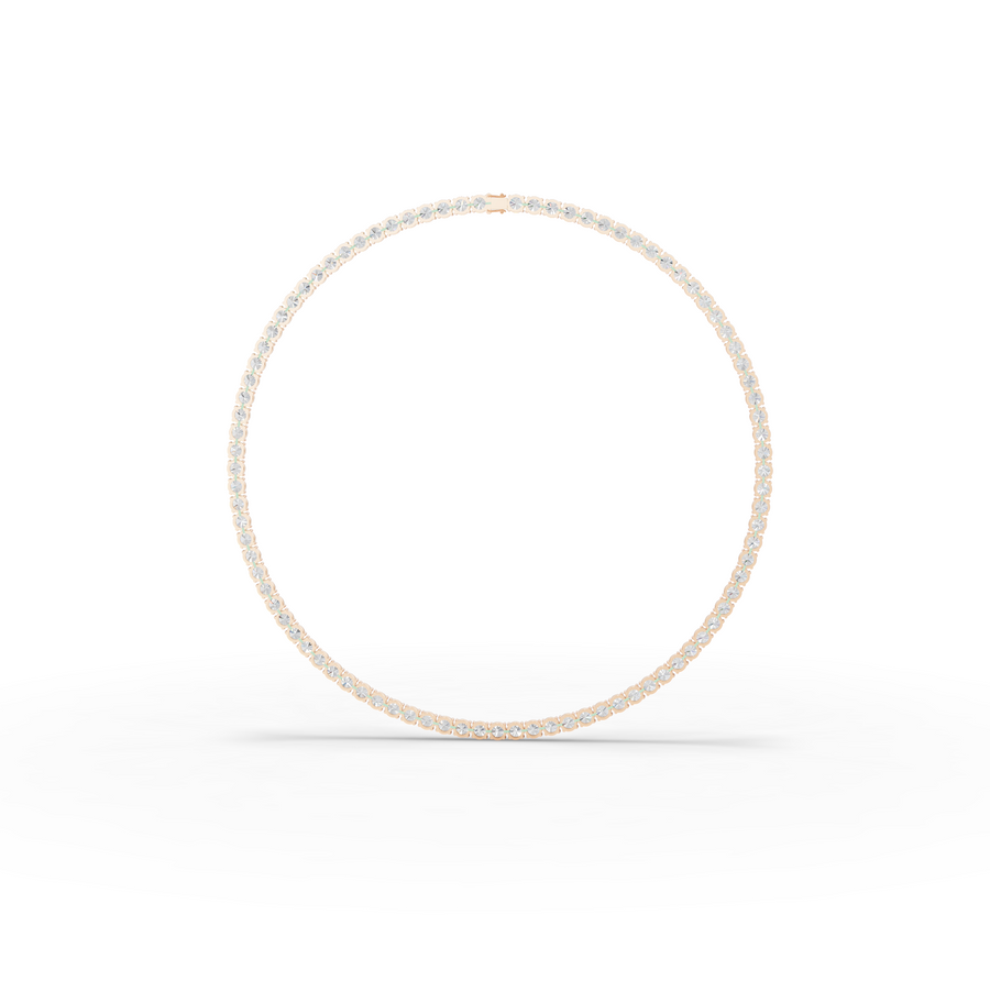 91.00 CT Round Lab Grown Diamond Tennis Necklace