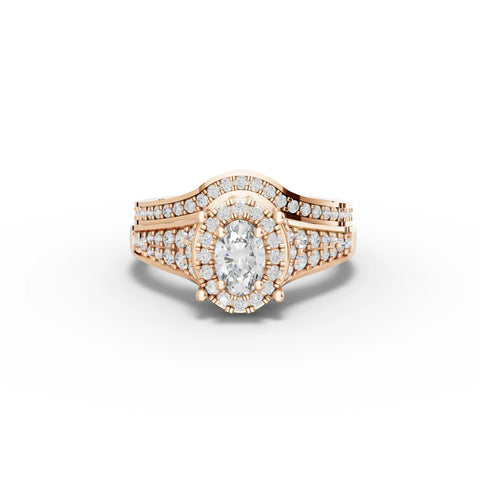 Oval Cut Lab Grown Diamond Bridal Set