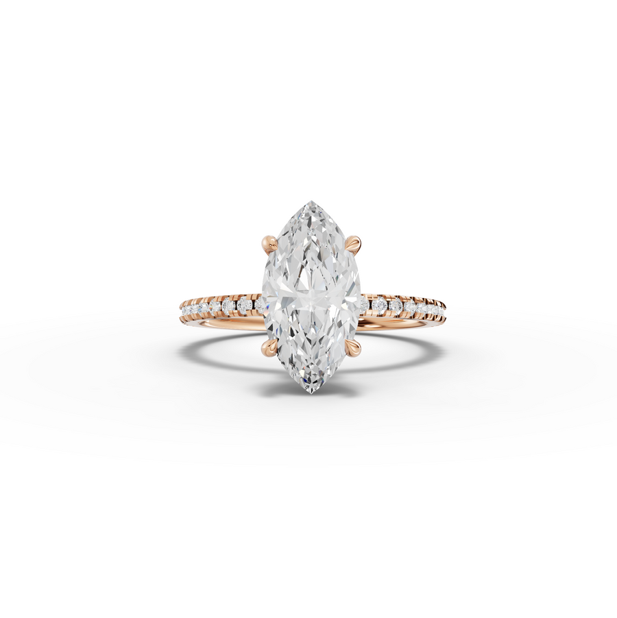 2.23 Ct Marquise Hidden Halo Pavé Ring