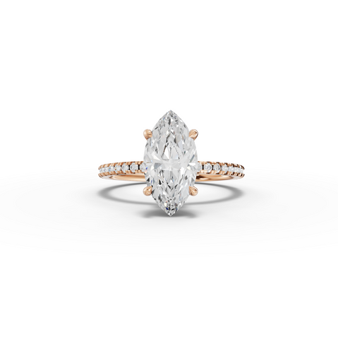 2.23 Ct Marquise Hidden Halo Pavé Ring
