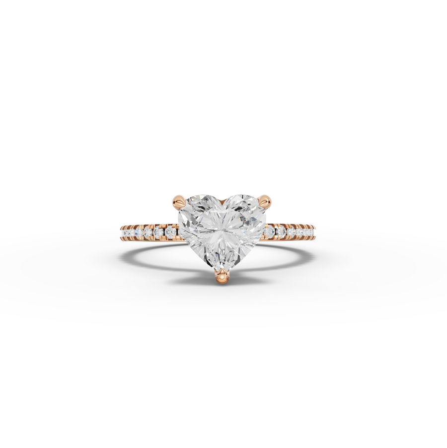 1.73 Ct Heart Hidden Halo Pavé Ring