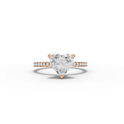 1.73 Ct Heart Hidden Halo Pavé Ring