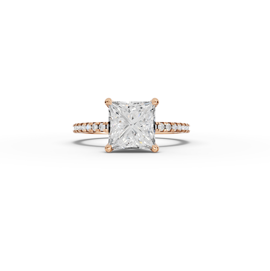 2.23 CT Princess Hidden Halo Pavé Ring
