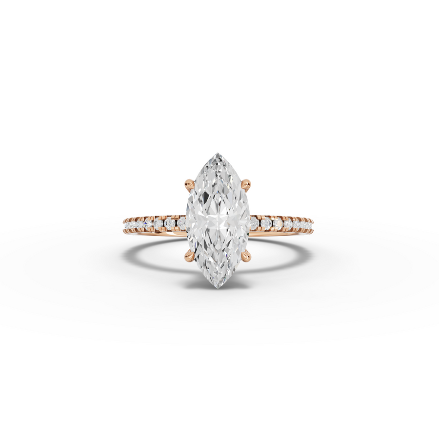 1.73 Ct Marquise Hidden Halo Pavé Ring
