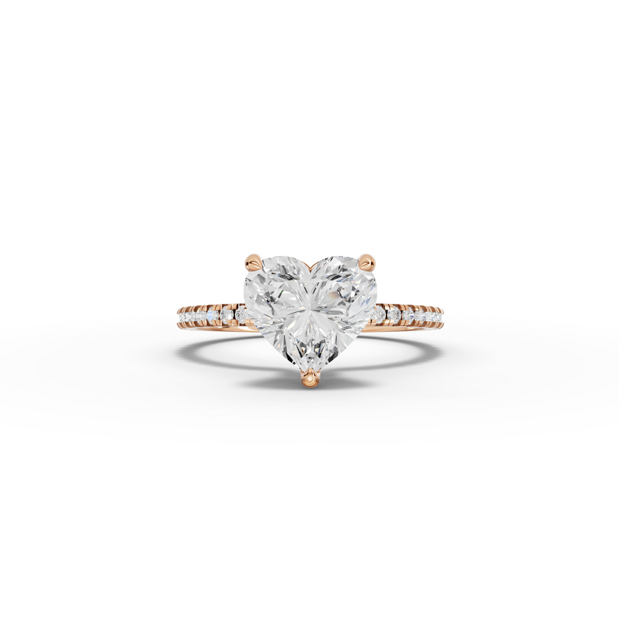 2.23 Ct Heart Hidden Halo Pavé Ring