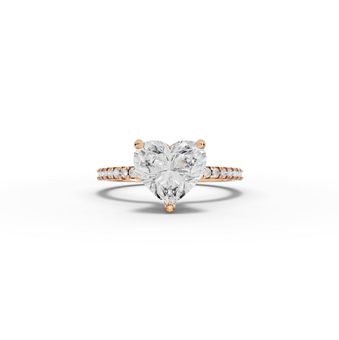 2.23 Ct Heart Hidden Halo Pavé Ring