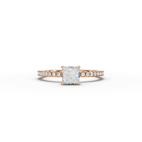 0.73 CT Princess Hidden Halo Pavé Ring