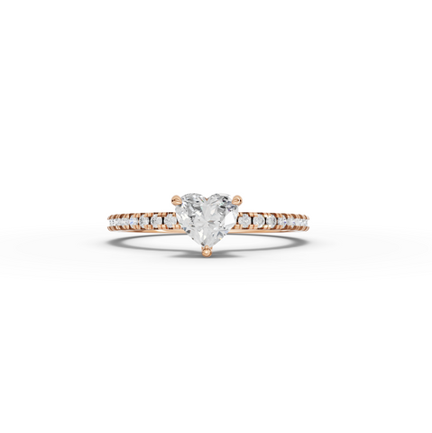 0.73 CT Heart Hidden Halo Pavé Ring