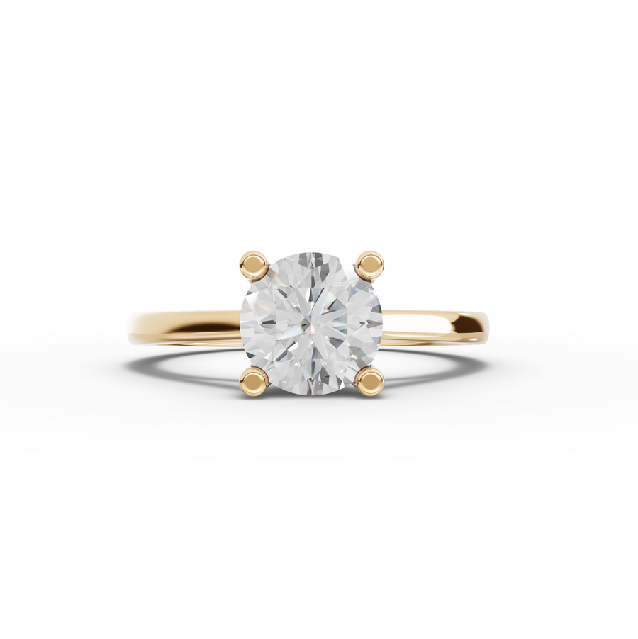 1 Ct Round Lab Diamond Solitaire Ring 1.00 Ct Center