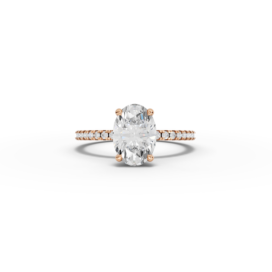 1.73 CT Oval Hidden Halo Pavé Ring