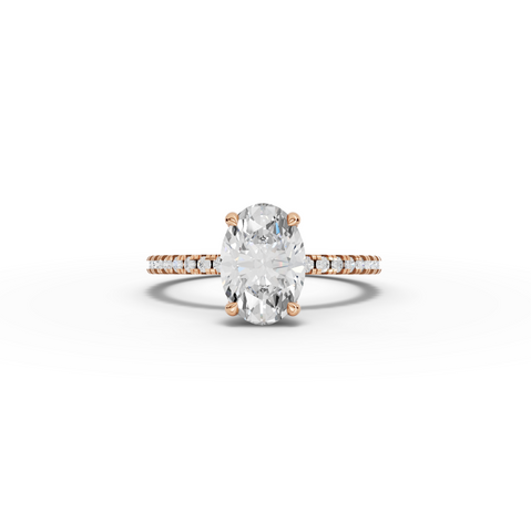 1.73 CT Oval Hidden Halo Pavé Ring