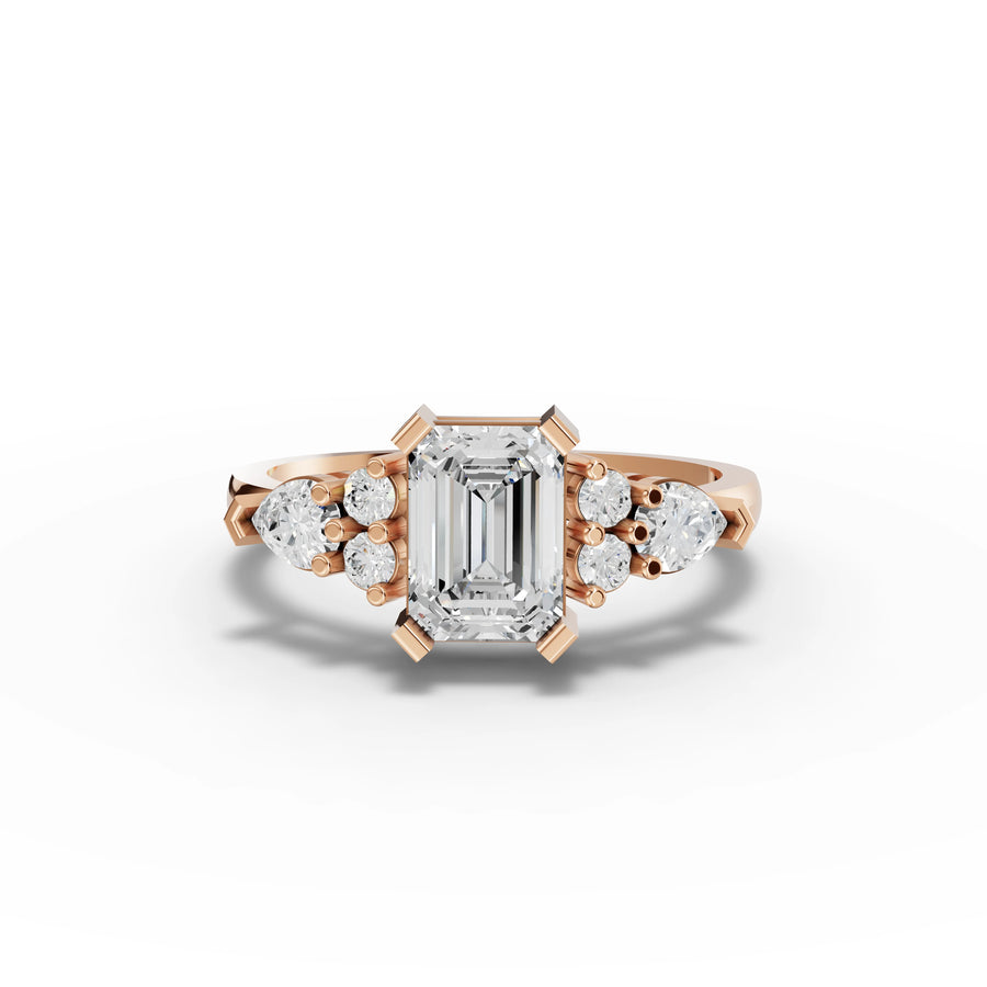 5.56 Ct Pear & Emerald Lab Diamond Set