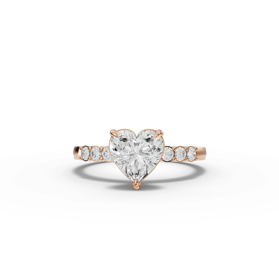 1.24 Ct Heart Pavé Lab Diamond Ring