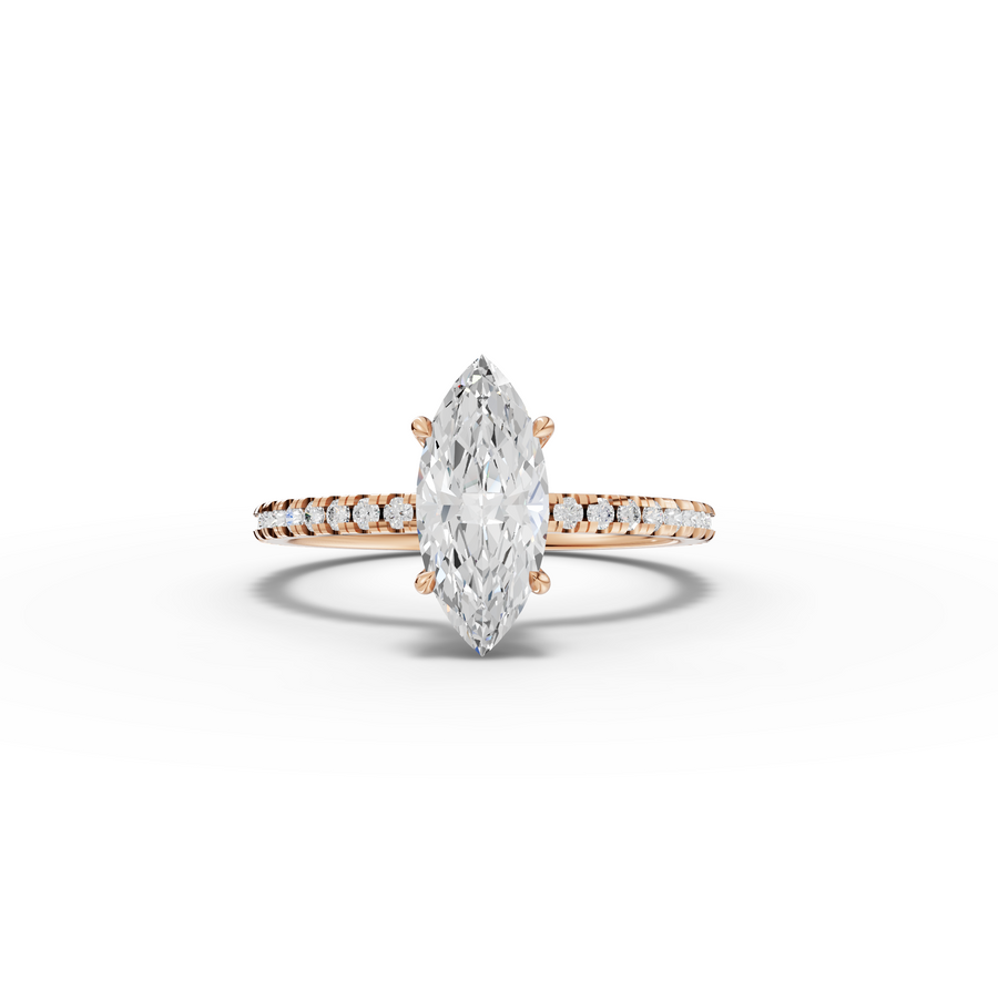 1.23 CT Marquise Hidden Halo Pavé Ring