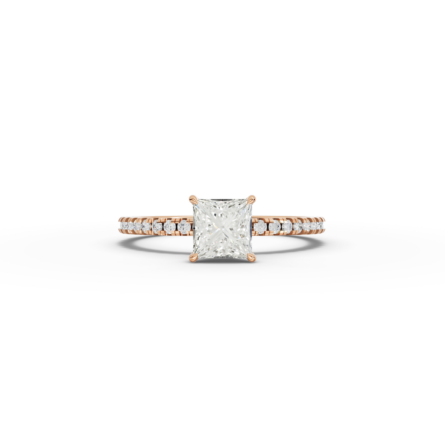 0.98 CT Princess Hidden Halo Pavé Ring
