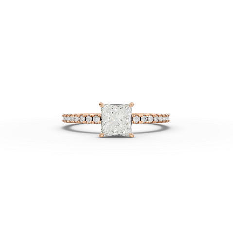 0.98 CT Princess Hidden Halo Pavé Ring