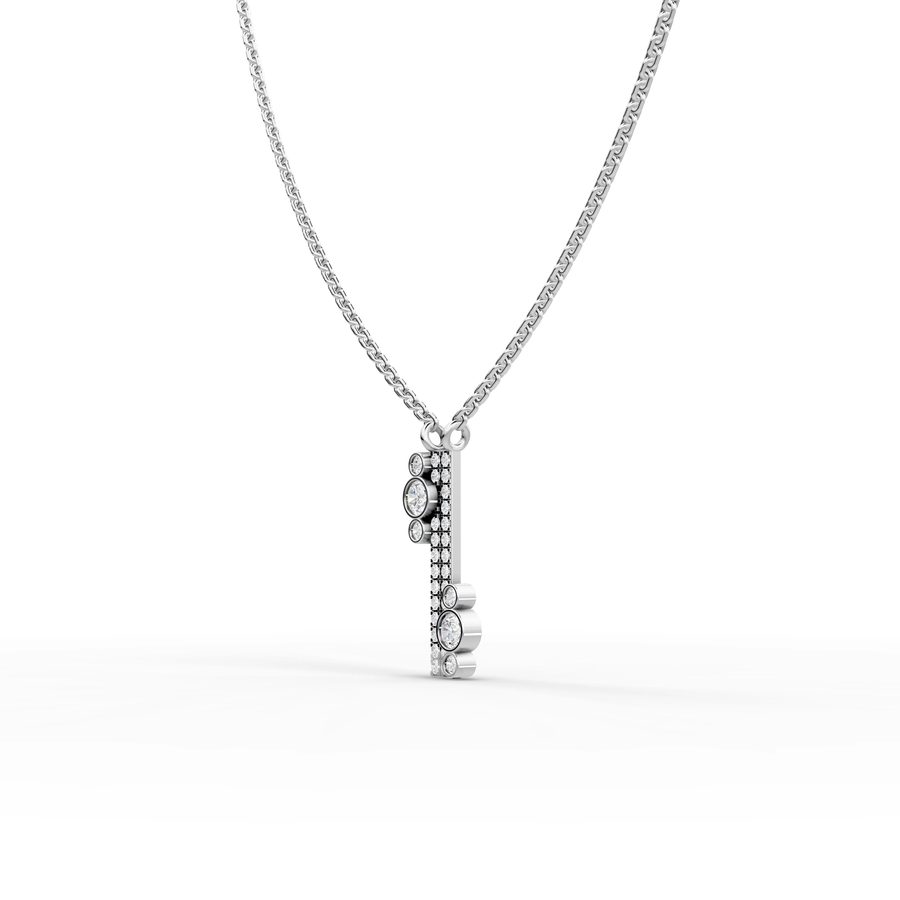 0.52 Ct Round Bezel Pavé Necklace