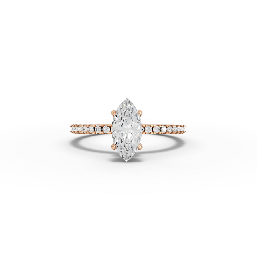0.98 Ct Marquise Hidden Halo Pavé Ring