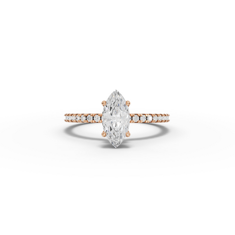 0.98 Ct Marquise Hidden Halo Pavé Ring