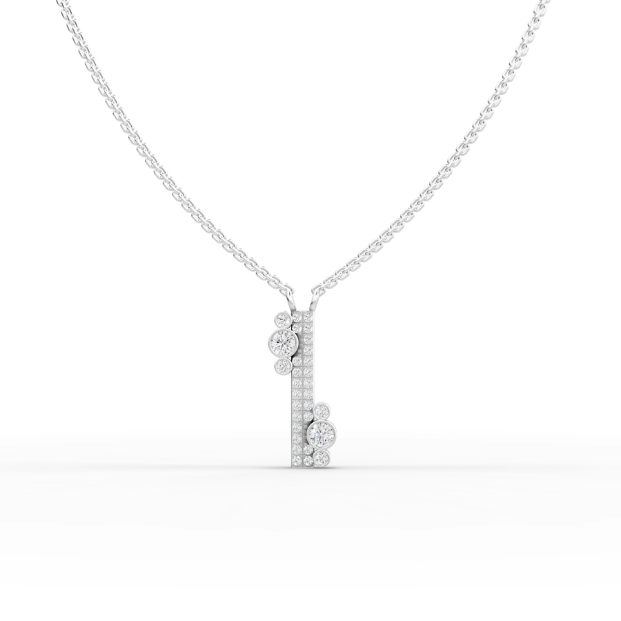 0.52 ct asymmetrical lab diamond bar pendant necklace with sleek geometric design