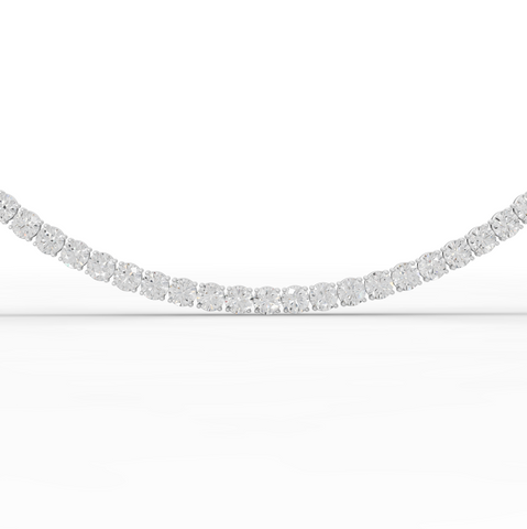 91.00 CT Round Lab Grown Diamond Tennis Necklace