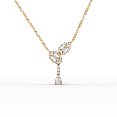 Lab-Grown Marquise Halo & Pear Diamond Jewelry Set with Open Wrap Ring