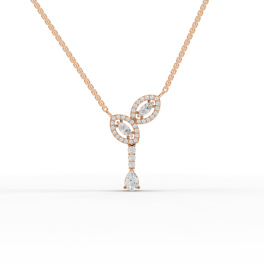 0.71 Ct Marquise Halo Lab Diamond Pendant