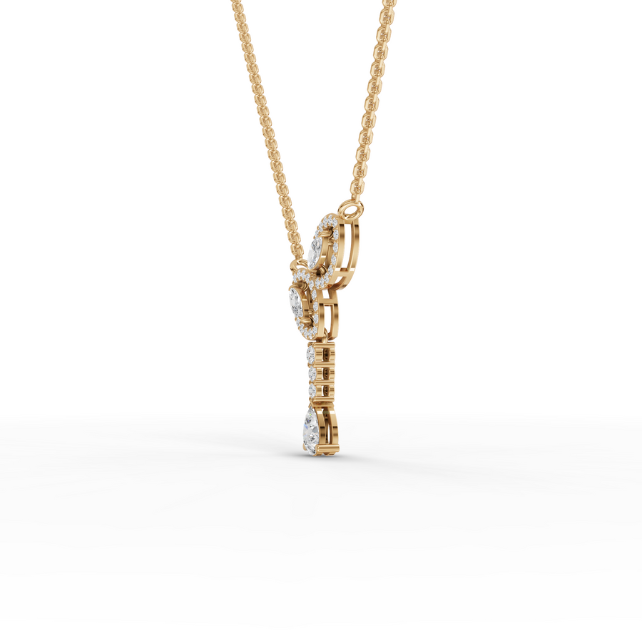 0.71 Ct Marquise Halo Lab Diamond Pendant