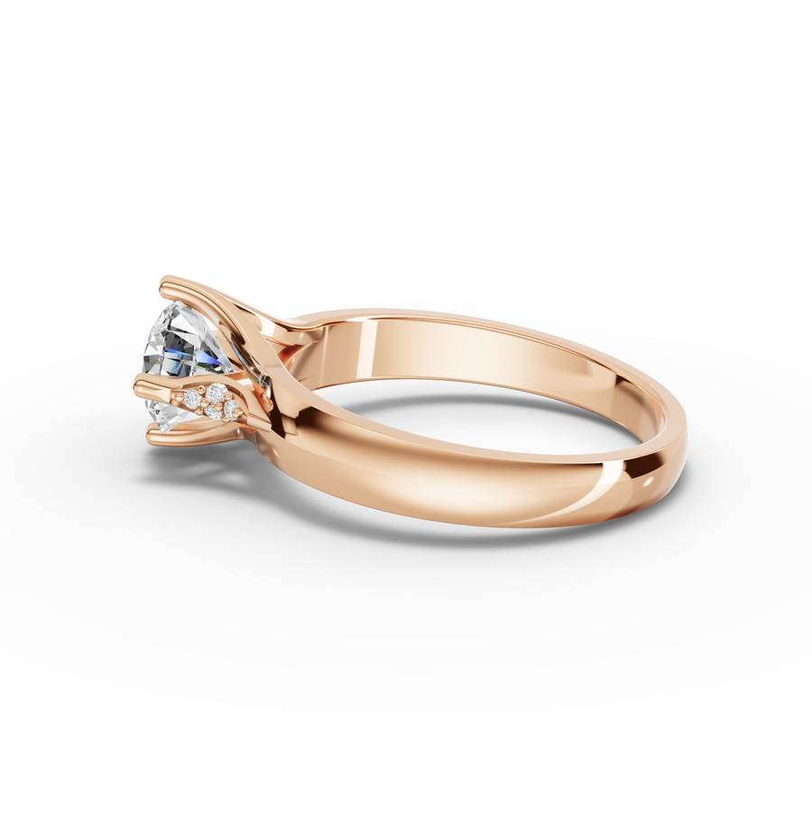1.02 Ct Round Solitaire Lab Diamond Ring 1.00 Ct Center