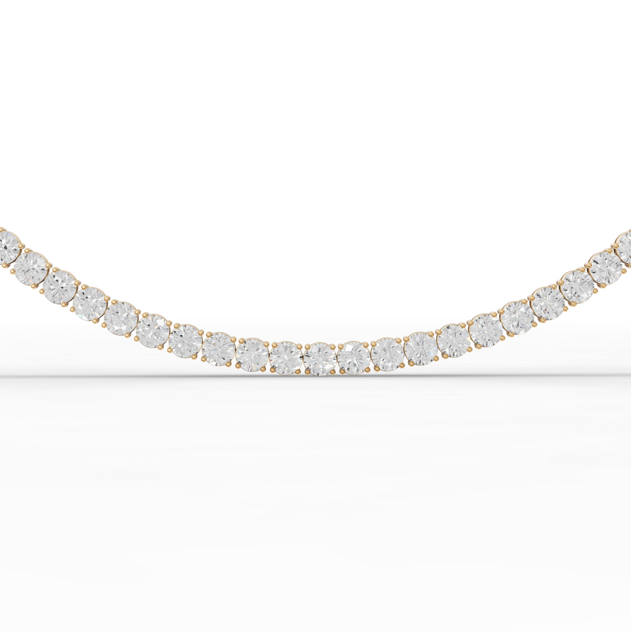 91.00 CT Round Lab Grown Diamond Tennis Necklace