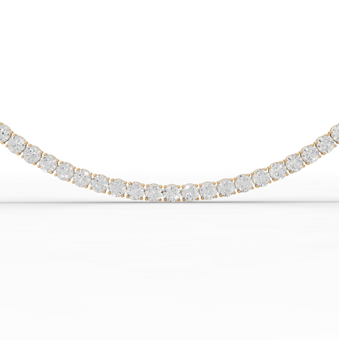 91.00 CT Round Lab Grown Diamond Tennis Necklace