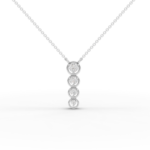 Vertical Lab Grown Diamond Bar Pendant Necklac