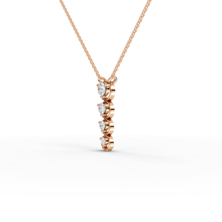 0.35 Ct Round Bezel Diamond Drop necklace